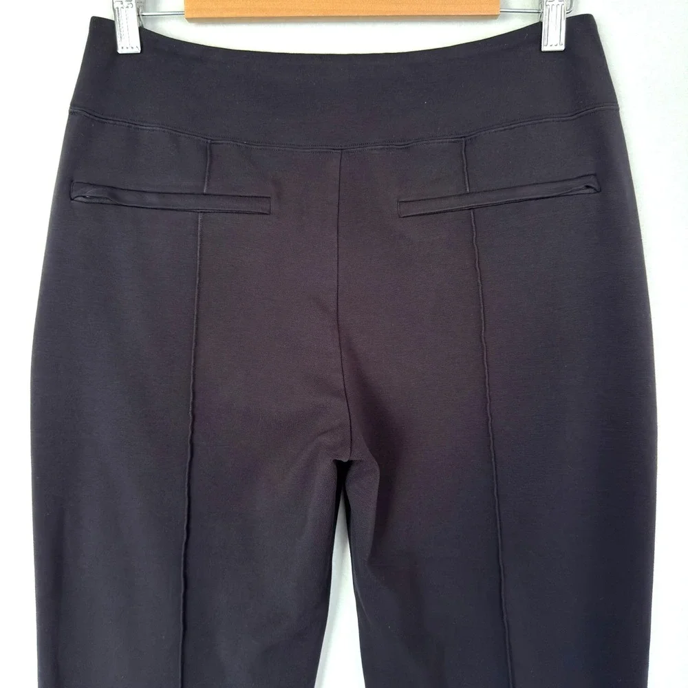 Athleta Eastbound Straight Pants Womens Size 8 Black  Zip Pockets Pull On Office